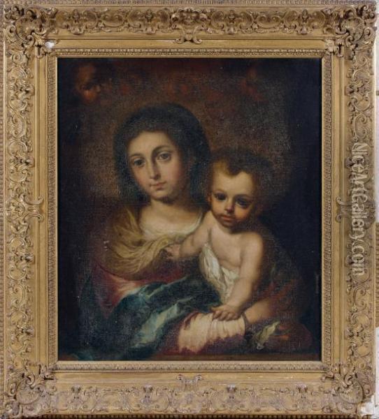 Vierge A L'enfant Oil Painting - Francisco Meneses Osorio