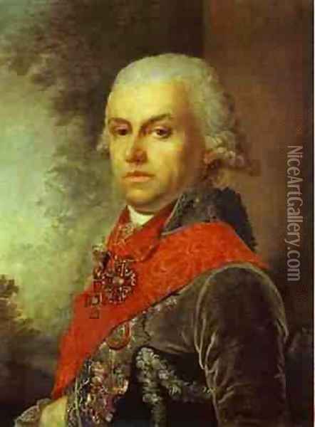 Portrait Of D P Troschinsky 1799 Oil Painting - Vladimir Lukich Borovikovsky