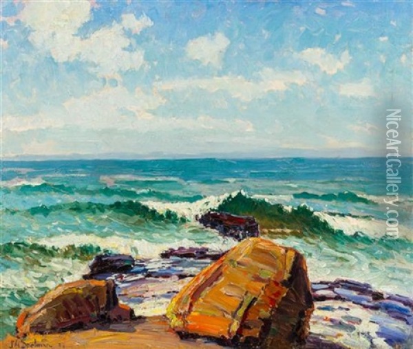 Shore Boulders Oil Painting - John Adams Spelman