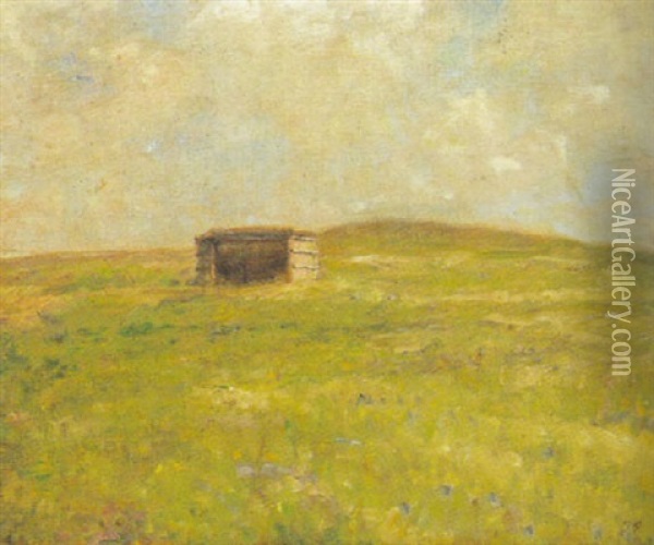 Laeskur Pa Heden Oil Painting - Julius Paulsen