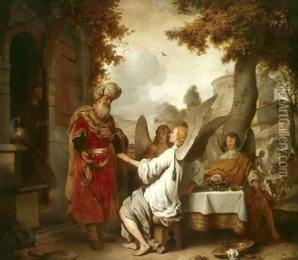 Abraham and the Three Angels Oil Painting - Gerbrand Van Den Eeckhout