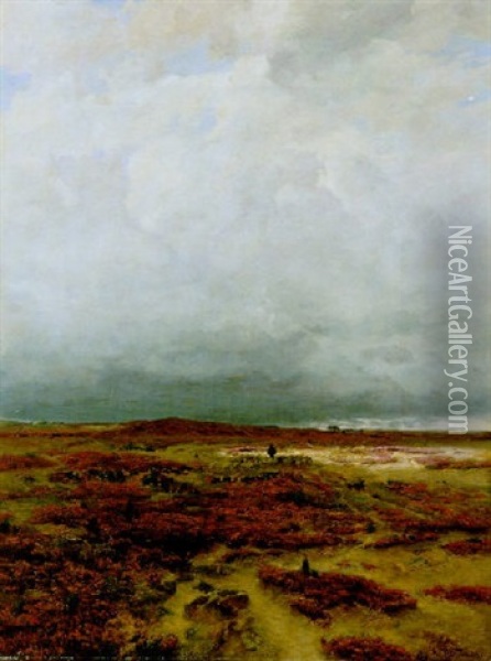 Eifellandschaft Mit Einem Schafer Und Seiner Herde Oil Painting - Heinrich Hartung the Elder
