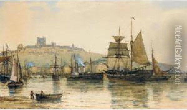 Dover Harbour Oil Painting - Richard Henry Nibbs