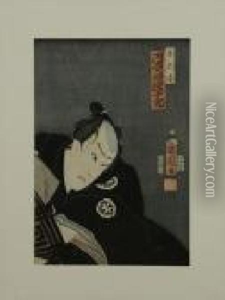 The Actor Kawaharazaki Gonjuro Oil Painting - Toyohara Kunichika
