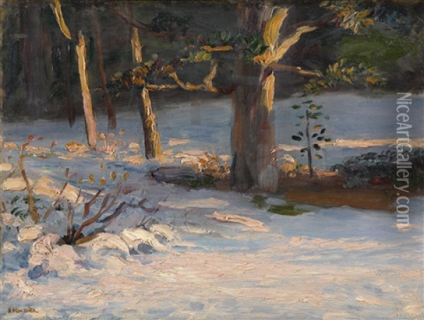 Winter Landscape Oil Painting - Kuroda Seiki