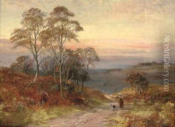 The Close of the Day, near Little Eaton Derbyshire Oil Painting - George Turner