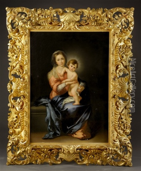 Vierge A L'escalier Oil Painting - Bartolome Esteban Murillo