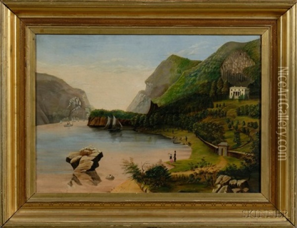 Undercliff Near Goldspring, New York, The Seat Of General George P. Morris Oil Painting - Thomas Chambers