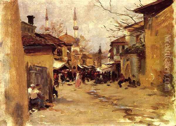Arab Street Scene Oil Painting - John Singer Sargent