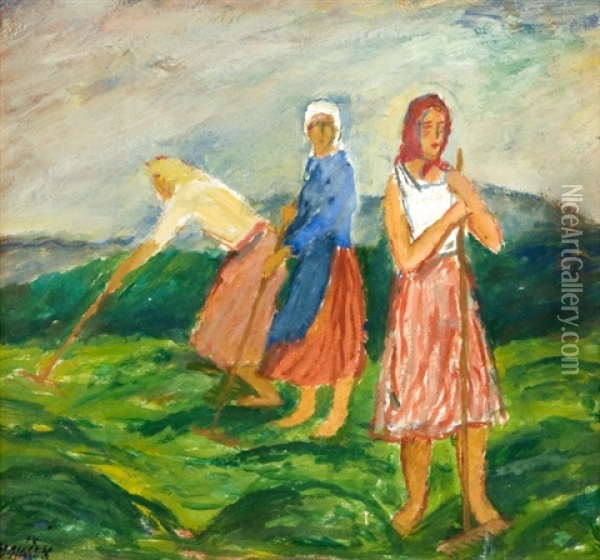 Suseni Sena Oil Painting - Frantisek Vojacek