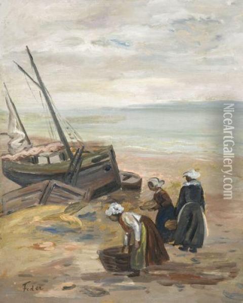 Les Femmes Des Pecheurs Oil Painting - Adolphe Feder