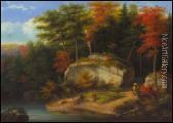 The Portage Oil Painting - Cornelius Krieghoff