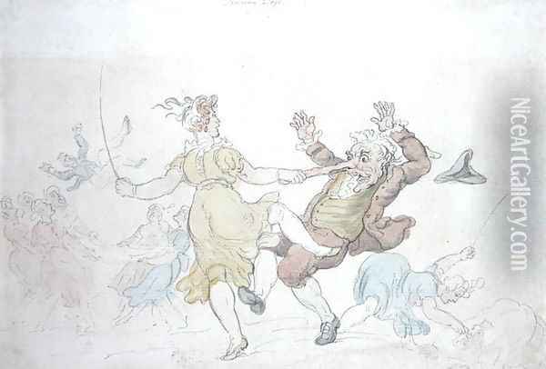 Dancing Dogs Oil Painting - Thomas Rowlandson