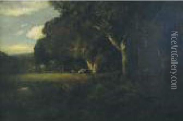 Landscape With Cows Oil Painting - William Keith