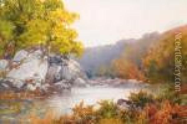 Lover's Seat, River Dart Oil Painting - Frederick John Widgery