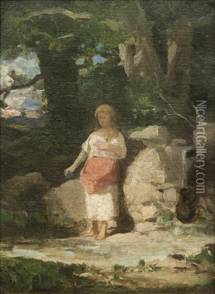 Girl At The Source Oil Painting - Wojciech Gerson
