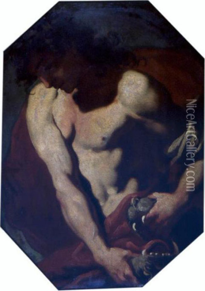 Samson And The Lion Oil Painting - Giovanni Battista Tiepolo