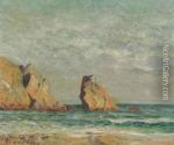 La Mer, Plage Du Portzic, Morgat Oil Painting - Maxime Maufra