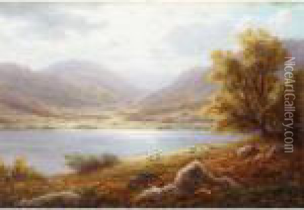 A Bit Of Ullswater; Thornton Ghyll, Ingleton Oil Painting - William Mellor