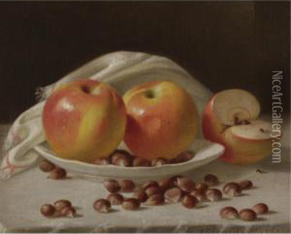 Apples And Chestnuts Oil Painting - John Francis