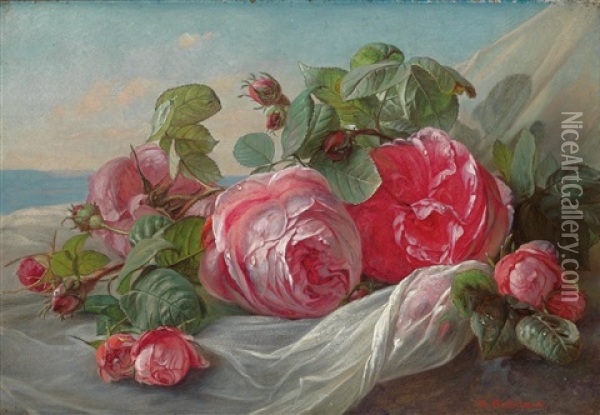 Roses Oil Painting - Theude Groenland