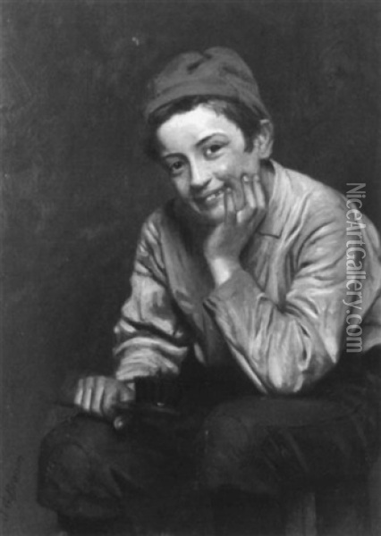 The Shoeshine Boy Oil Painting - John George Brown