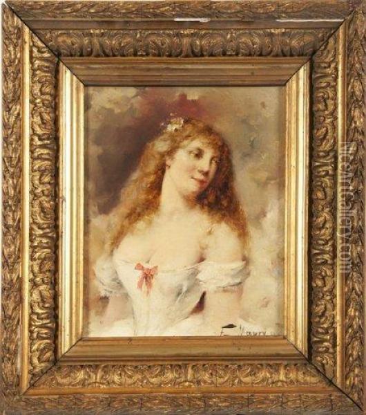 Portrait De Femme Oil Painting - Francois Maury