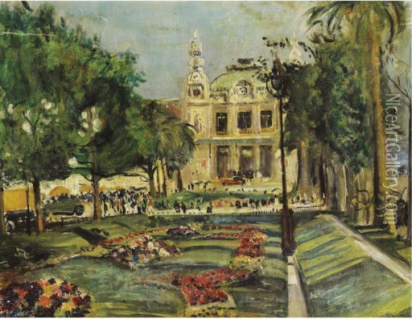 Le Casino De Monte Carlo Oil Painting - Lucien Adrion