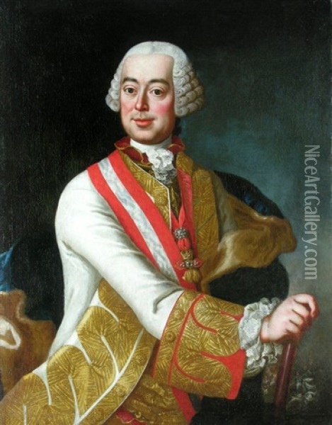 Portrait Des Feldmarschall Leopold Joseph Reichsgraf Von Daun Oil Painting - Martin van Meytens the Younger