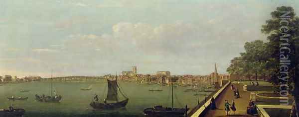 Westminster Bridge from Somerset House Oil Painting - Francis Smith