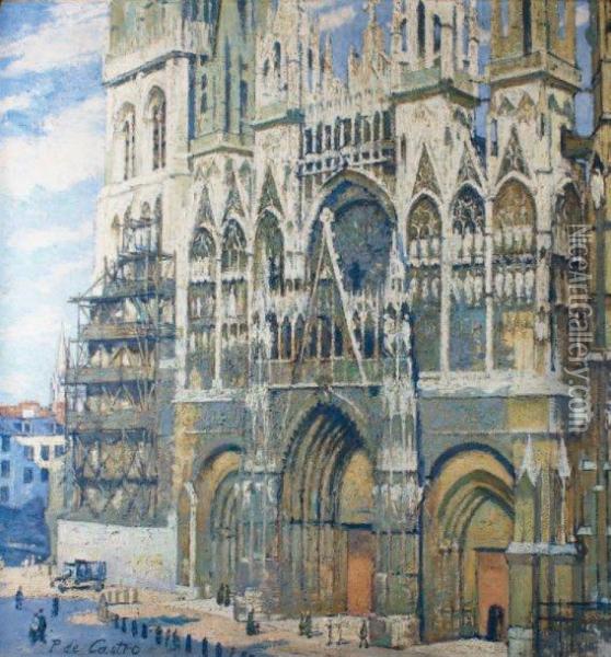 La Cathedrale De Rouen Oil Painting - Paul De Castro