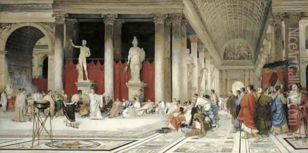 The Baths of Caracalla Oil Painting - Virgilio Mattoni de la Fuente