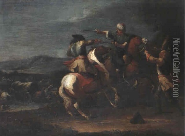 Combat De Cavalerie Oil Painting - Karel Breydel