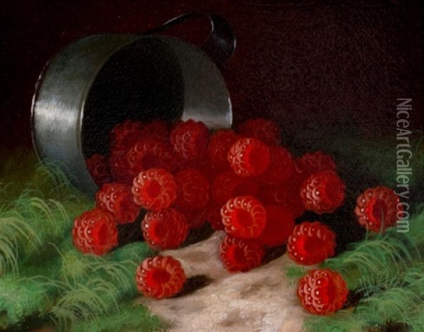 Fresh Raspberries Oil Painting - Morston Constantine Ream