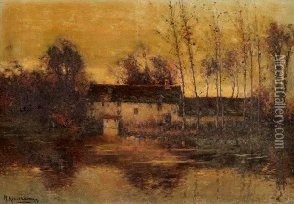 Reflection In A River Oil Painting - Michel Korochansky