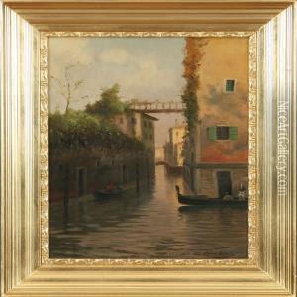 Venezia Oil Painting - Alfred Theodor Olsen