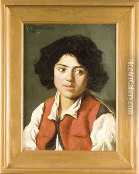 Reizvolles Portrait Eines Italienischen Jungen Oil Painting - Frieda Menshausen-Labriola