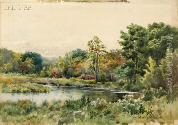 Springtime River View Oil Painting - Melbourne Havelock Hardwick