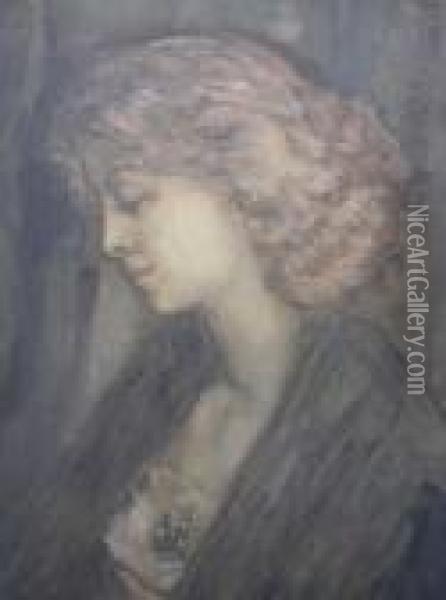 Jeune Femme Au Camee Oil Painting - Emile Bernard