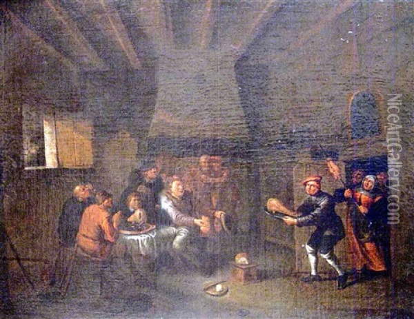 Interieur D'auberge Oil Painting - Egbert van Heemskerck the Younger