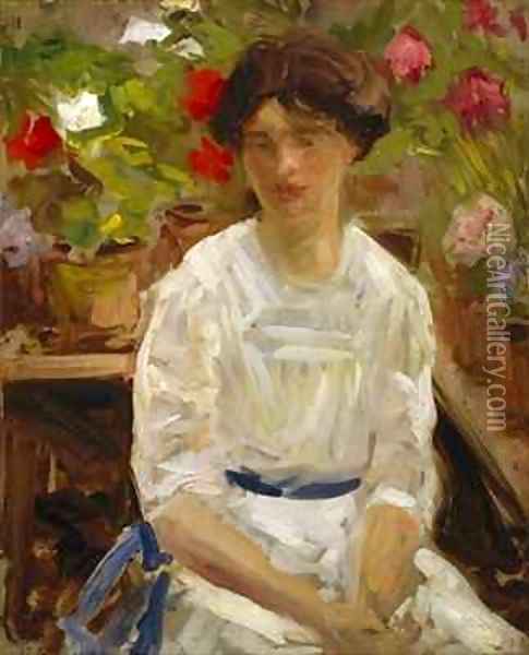 Lady in White Oil Painting - Francis Campbell Boileau Cadell