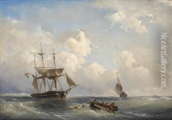 To The Rescue Oil Painting - Nicolaas Riegen