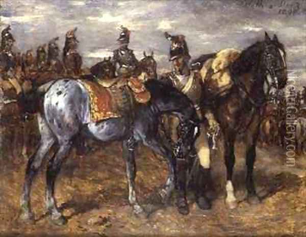 Cavalry on Parade Oil Painting - Wilhelm Von Diez