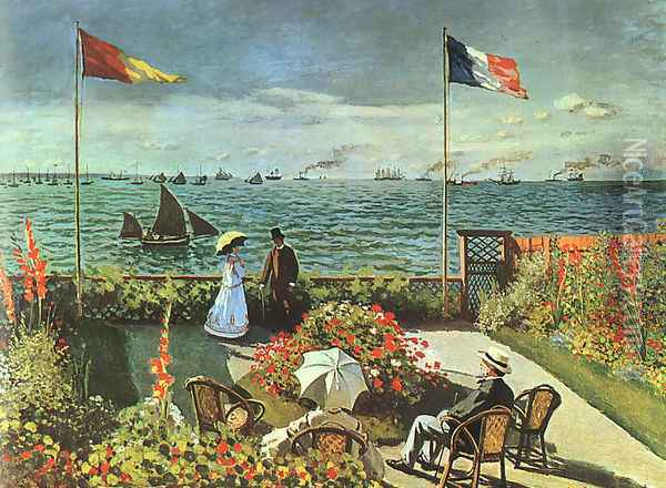 Terrace at the Seaside, Sainte-Adresse Oil Painting - Claude Oscar Monet
