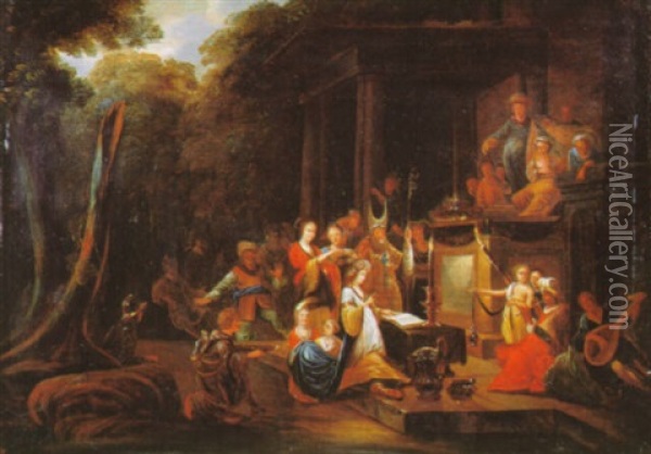 Taufe Zur Zeit Der Christenverfolgung Oil Painting - Leonard Bramer