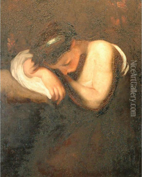 Sleeping Girl Oil Painting - Sir Joshua Reynolds