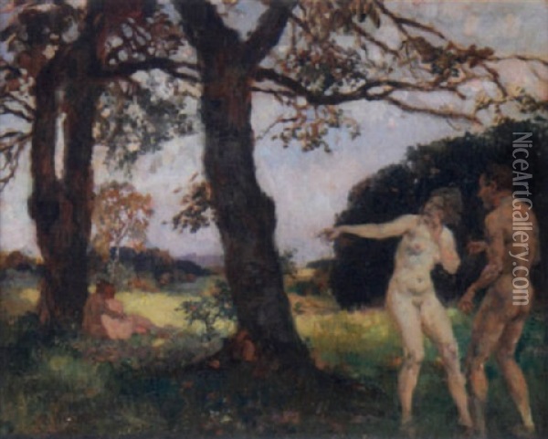 Nudes In The Woods Oil Painting - Paul Paede