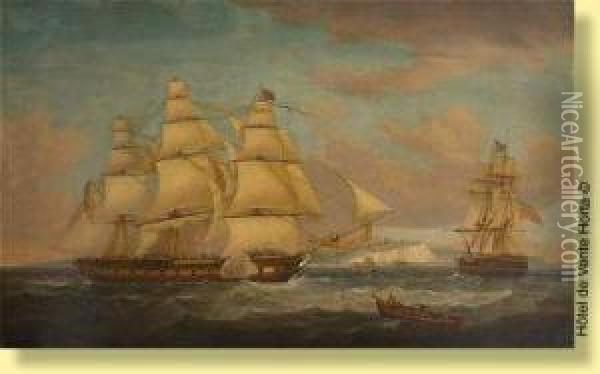 Ships Off Dover Oil Painting - Charles Augustus Jnr Mornewick