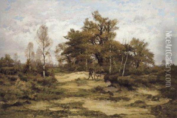Automne - Scene De Chasse A Kalmthout Oil Painting - Theodore Baron