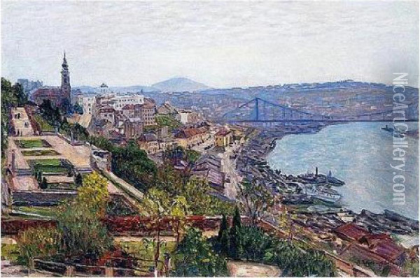 View Of Belgrade Oil Painting - Nikolai Petrovich Bogdanov-Belsky